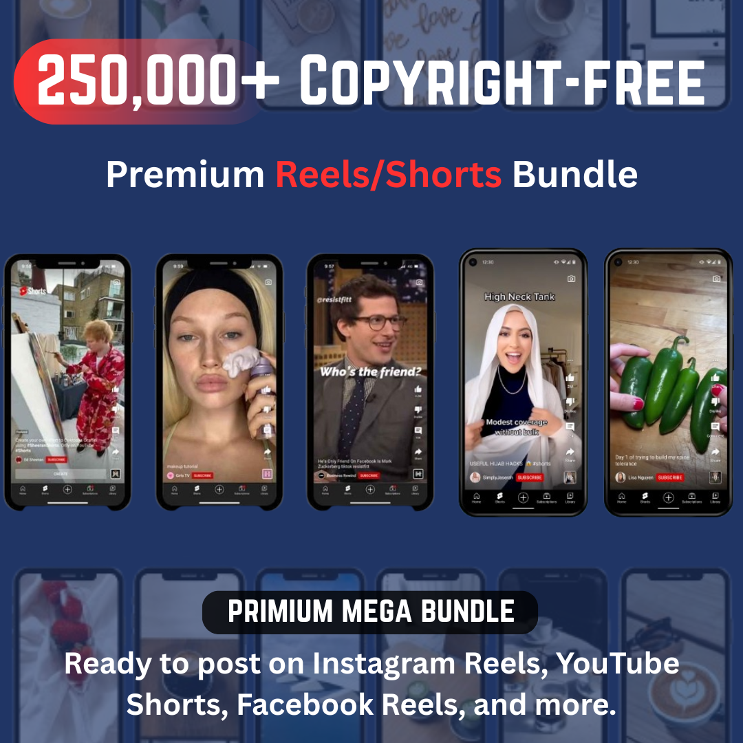 250,000 Copyright‑Free Reels & Shorts Mega Bundle