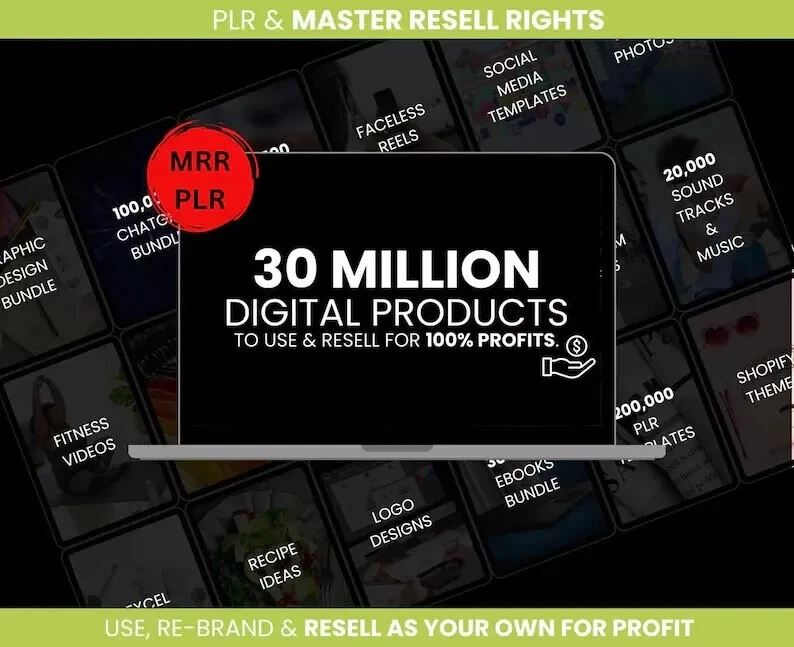 30+ Million PLR & MRR Digital Products Bundle